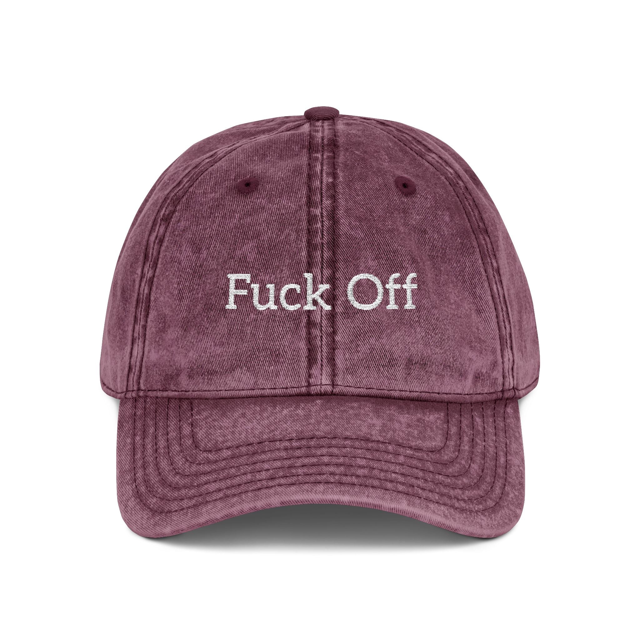 Embroidered 'Fuck Off' Vintage Cap