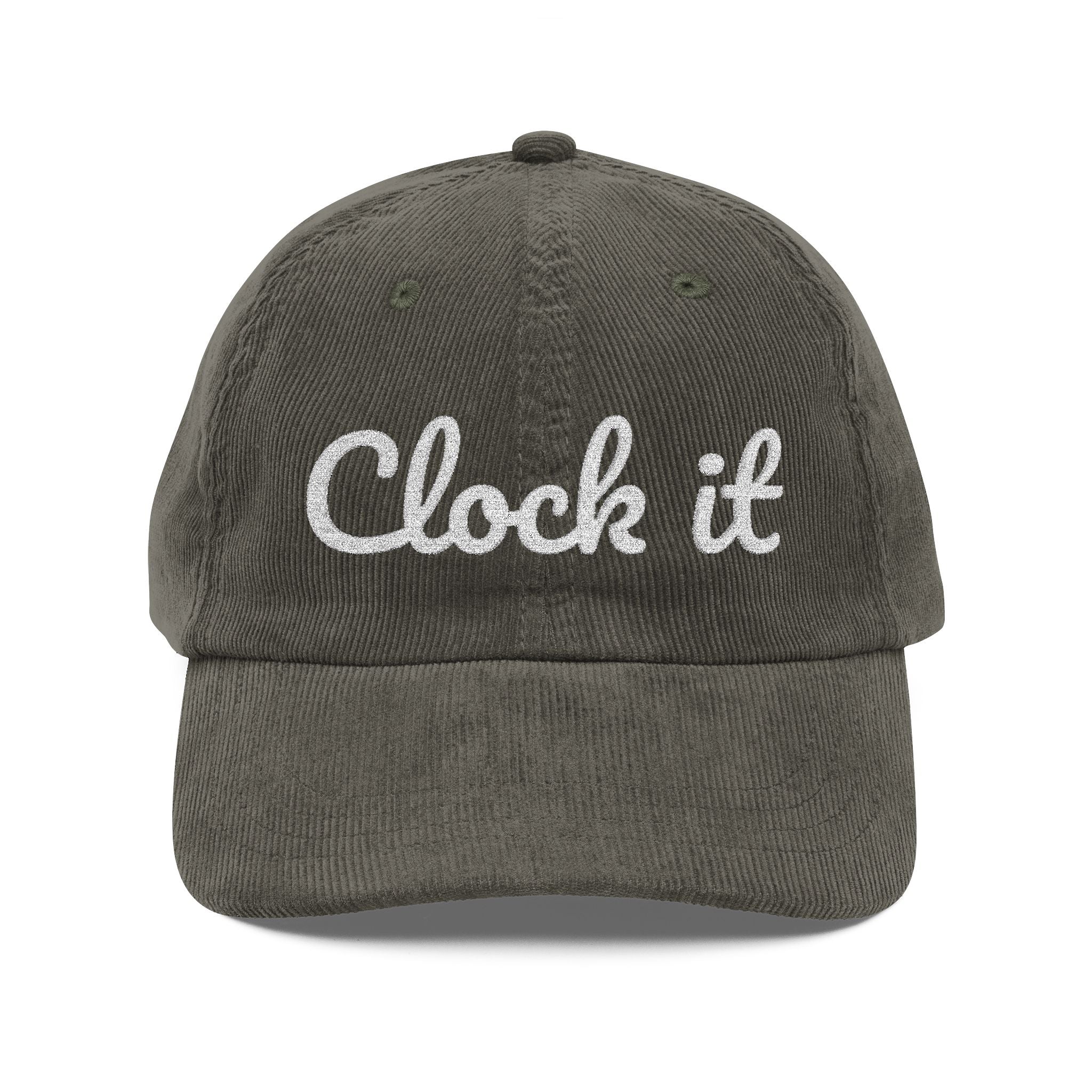 Vintage "Clock it" Corduroy Cap