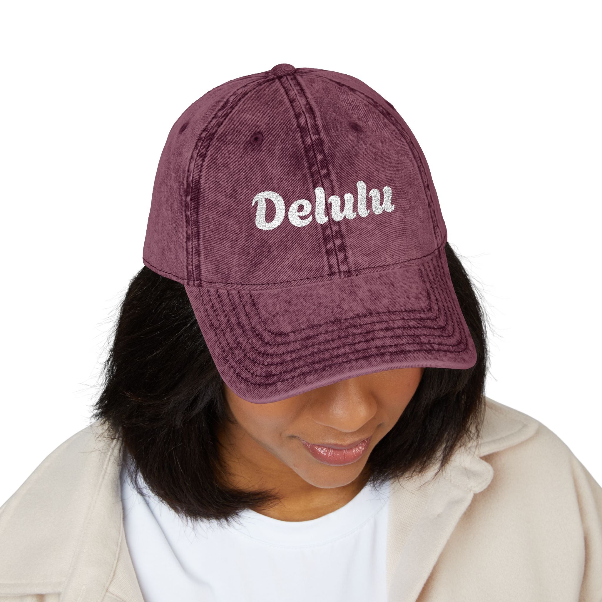Vintage Embroidered Delulu Cap