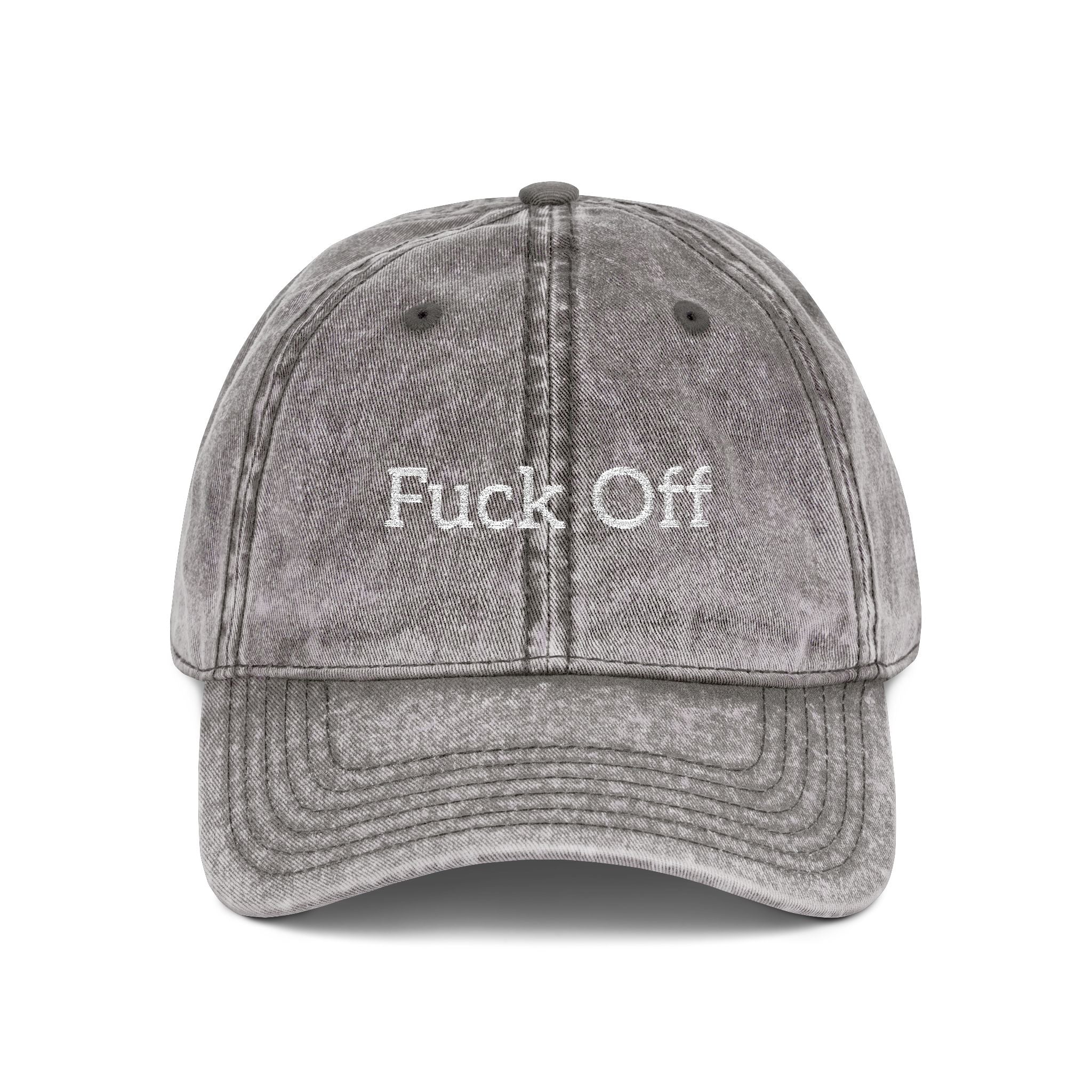 Embroidered 'Fuck Off' Vintage Cap