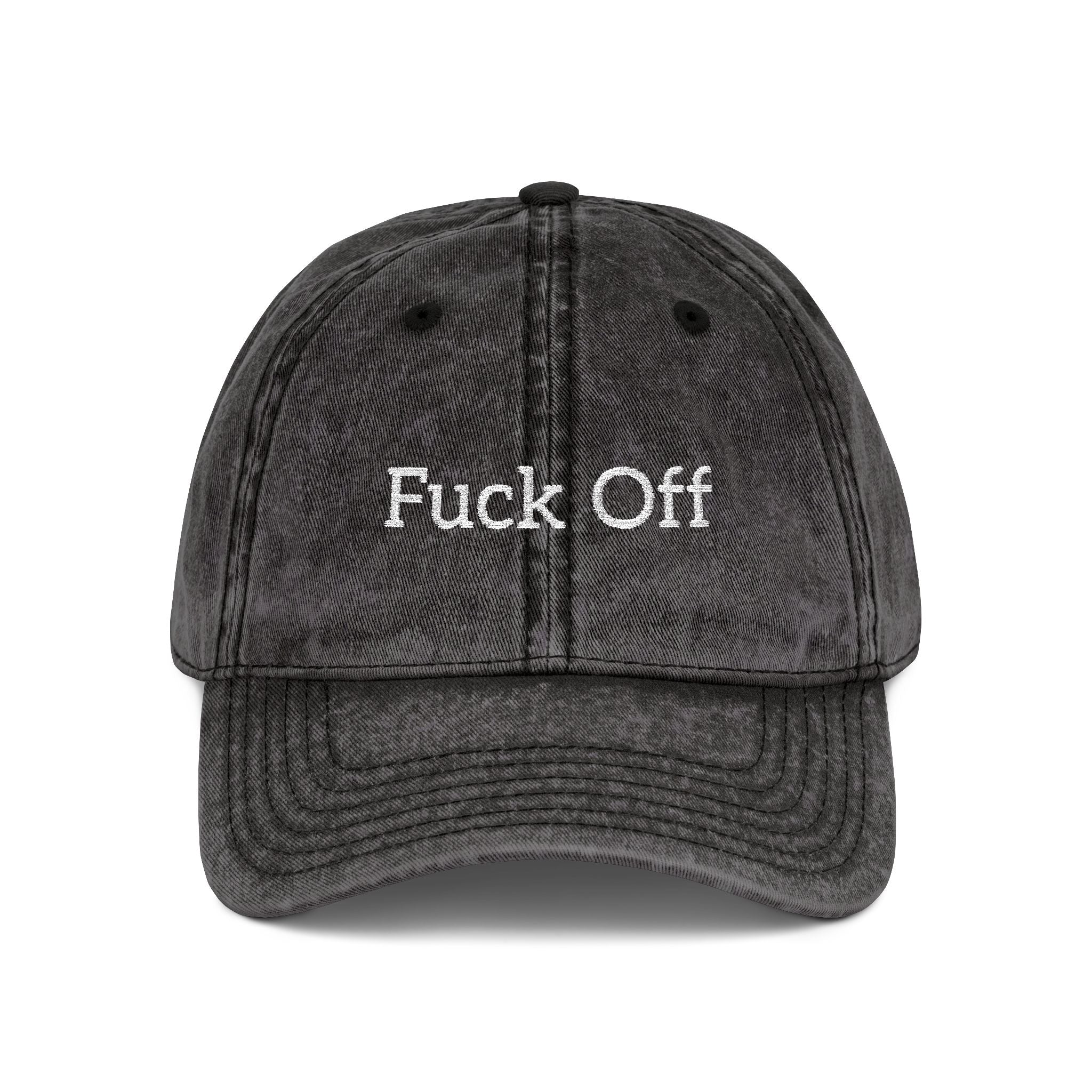 Embroidered 'Fuck Off' Vintage Cap