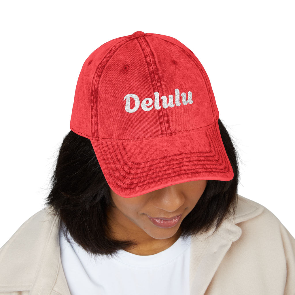 Vintage Embroidered Delulu Cap