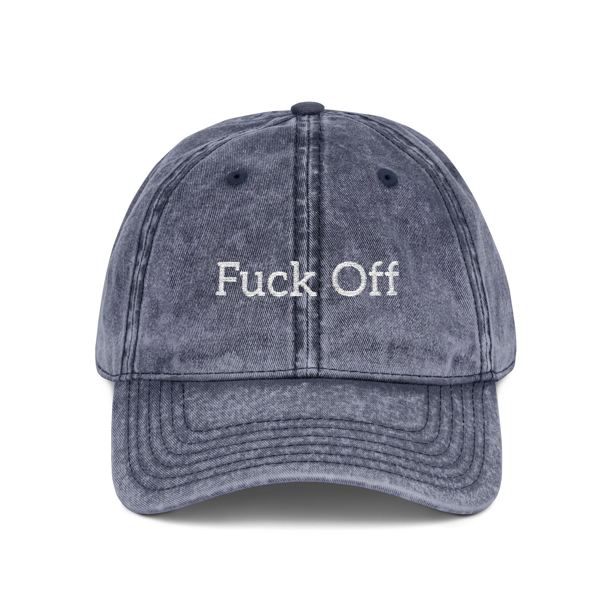 Embroidered 'Fuck Off' Vintage Cap