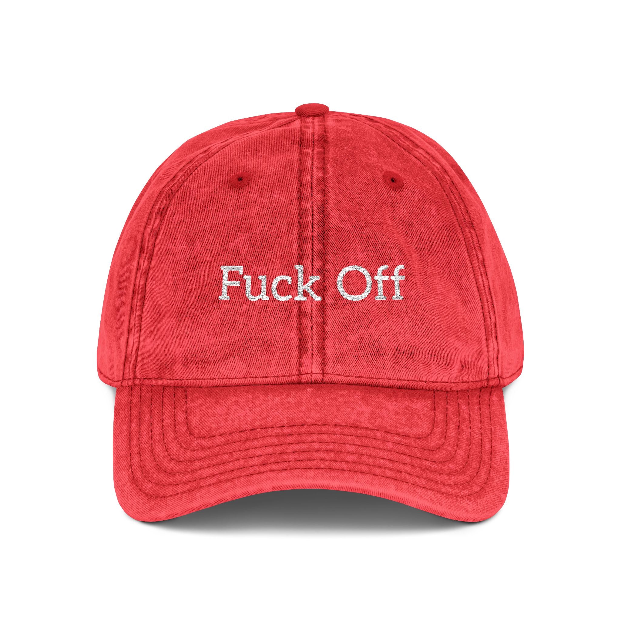 Embroidered 'Fuck Off' Vintage Cap
