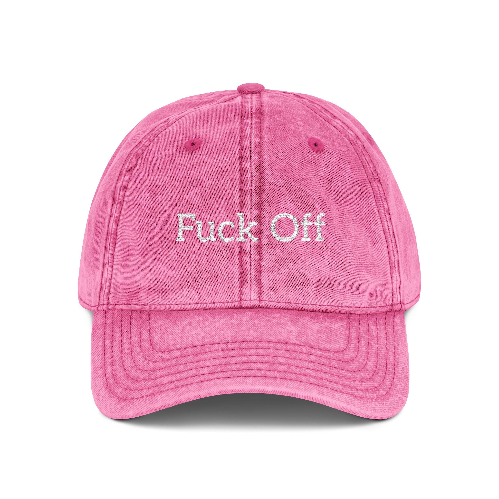 Embroidered 'Fuck Off' Vintage Cap